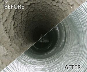 before and after air duct cleaning in santa rosa ca