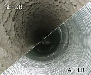 before and after air duct cleaning in santa rosa ca
