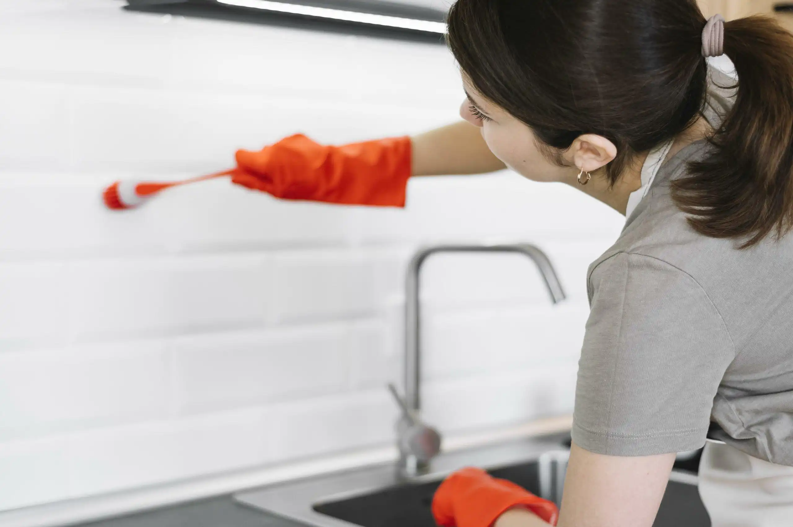 Woman Cleaning With Brush Scaled